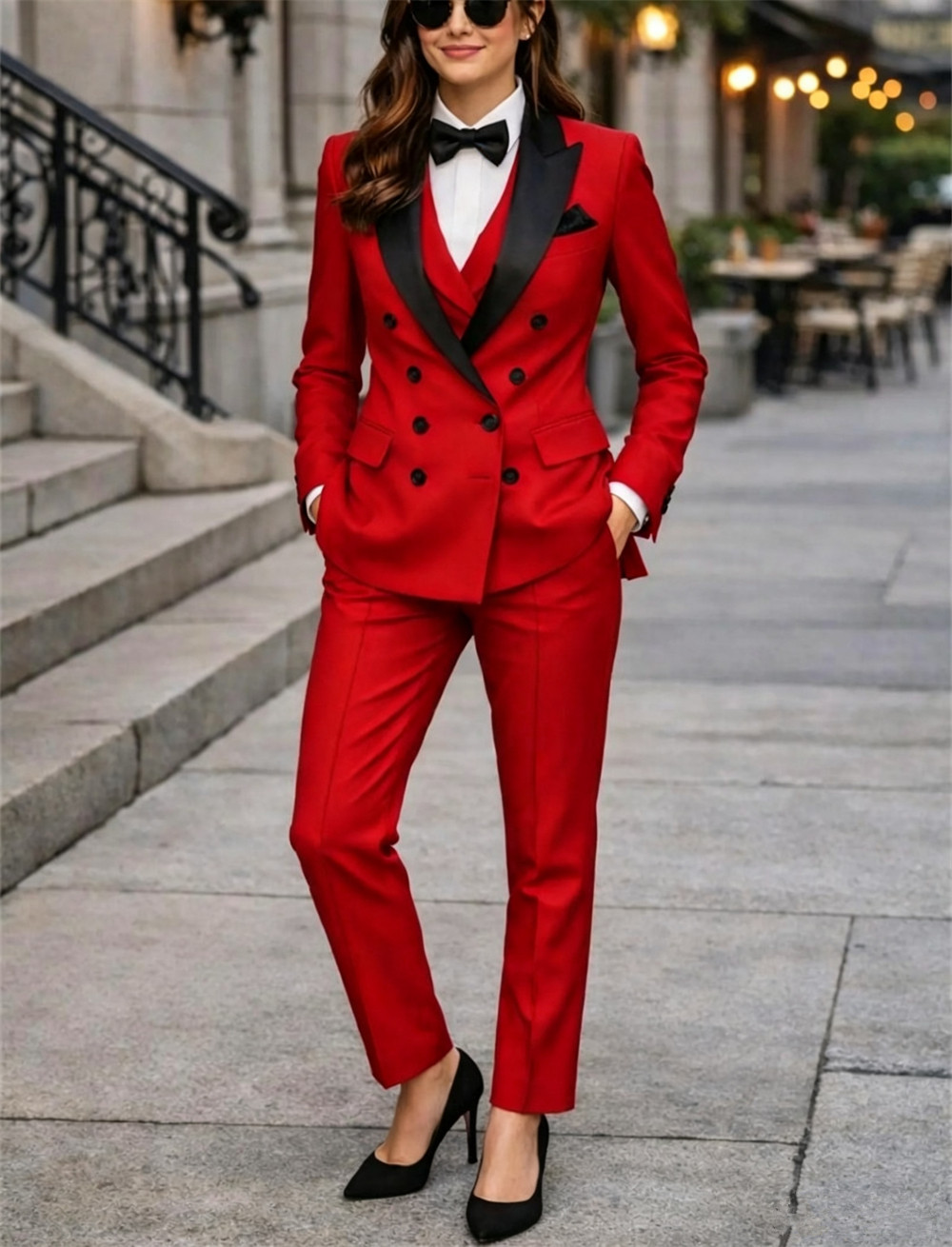 Women Formal Wear Vest - Setelan Wanita Double Breasted 3 Pcs