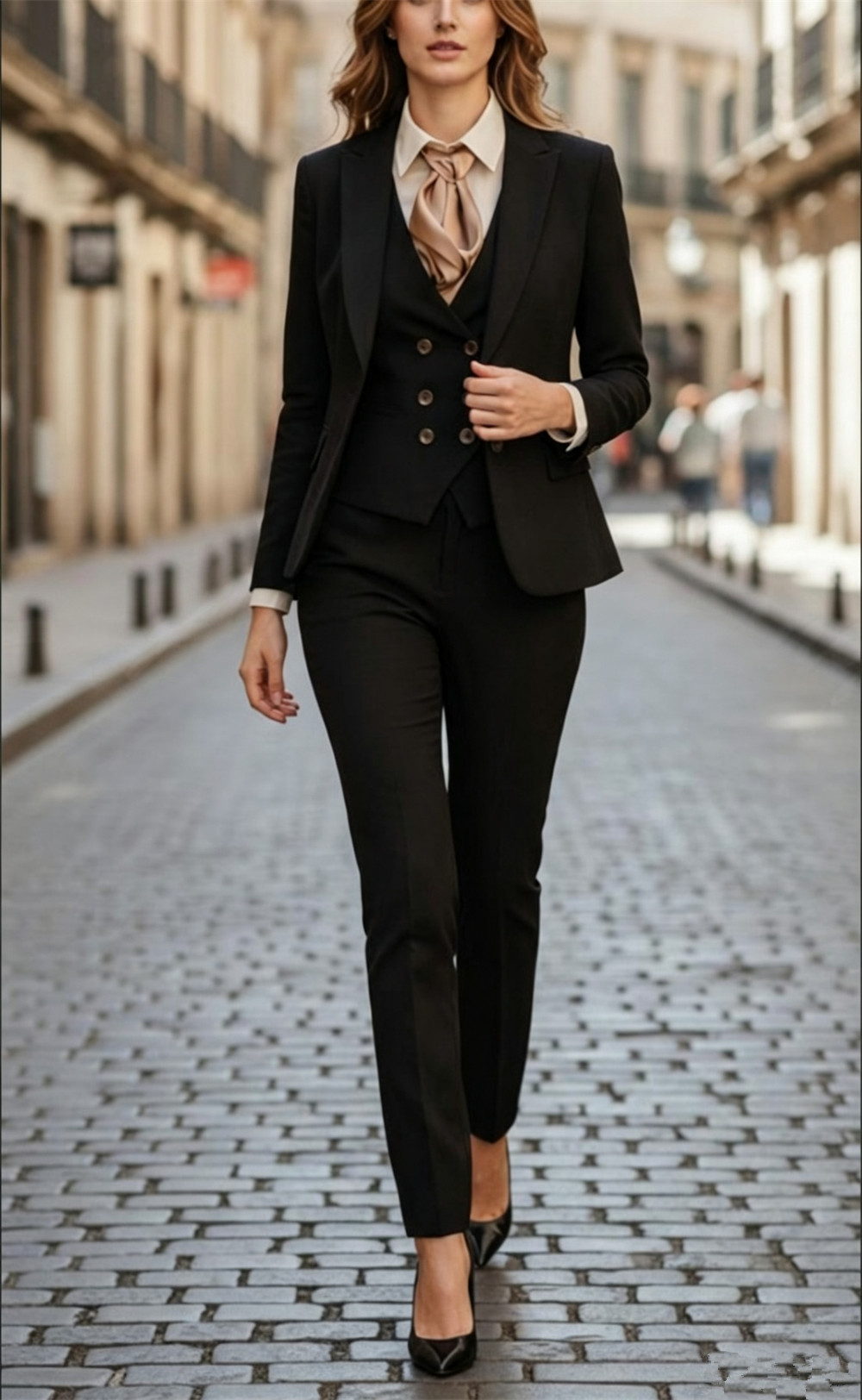 Women Formal Wear Vest - Setelan 3 Potong Hitam Wanita, Blazer,