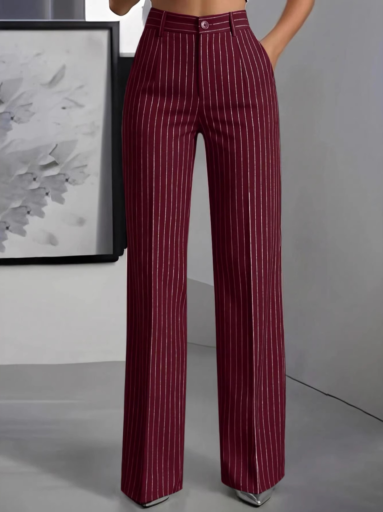 Women'S Formal Wear Suits - Celana Panjang Wanita Elegan High Waist