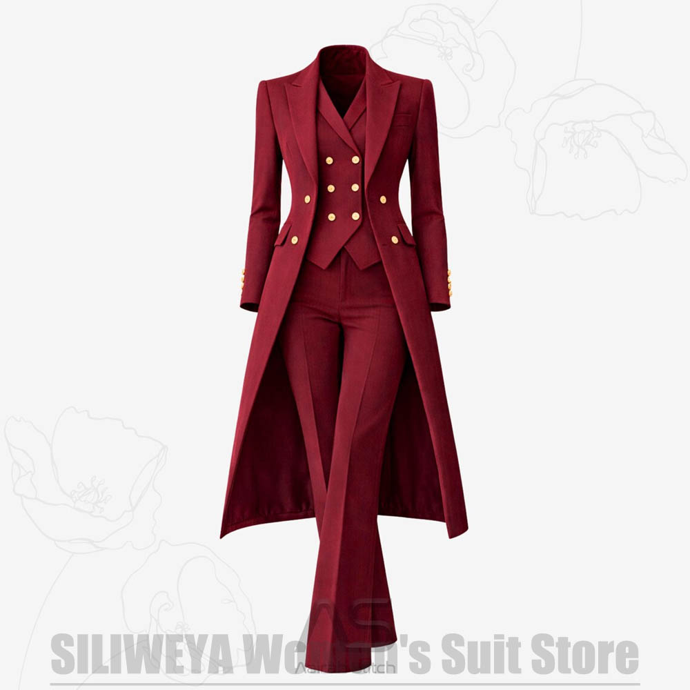 Women Formal Wear Vest - Setelan Wanita 3 Potong Jas Panjang