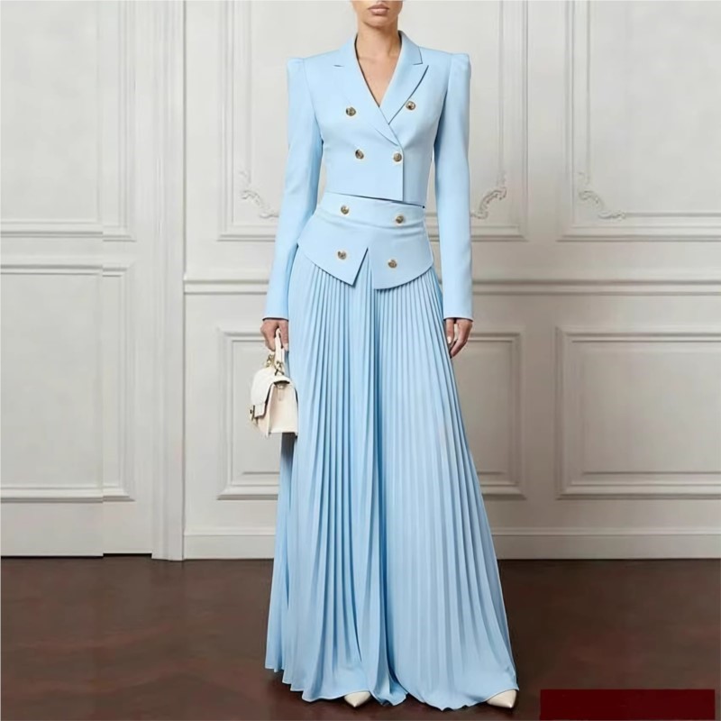 Women Formal Wear Set - Setelan 2 Potong Berkelas dengan Blazer