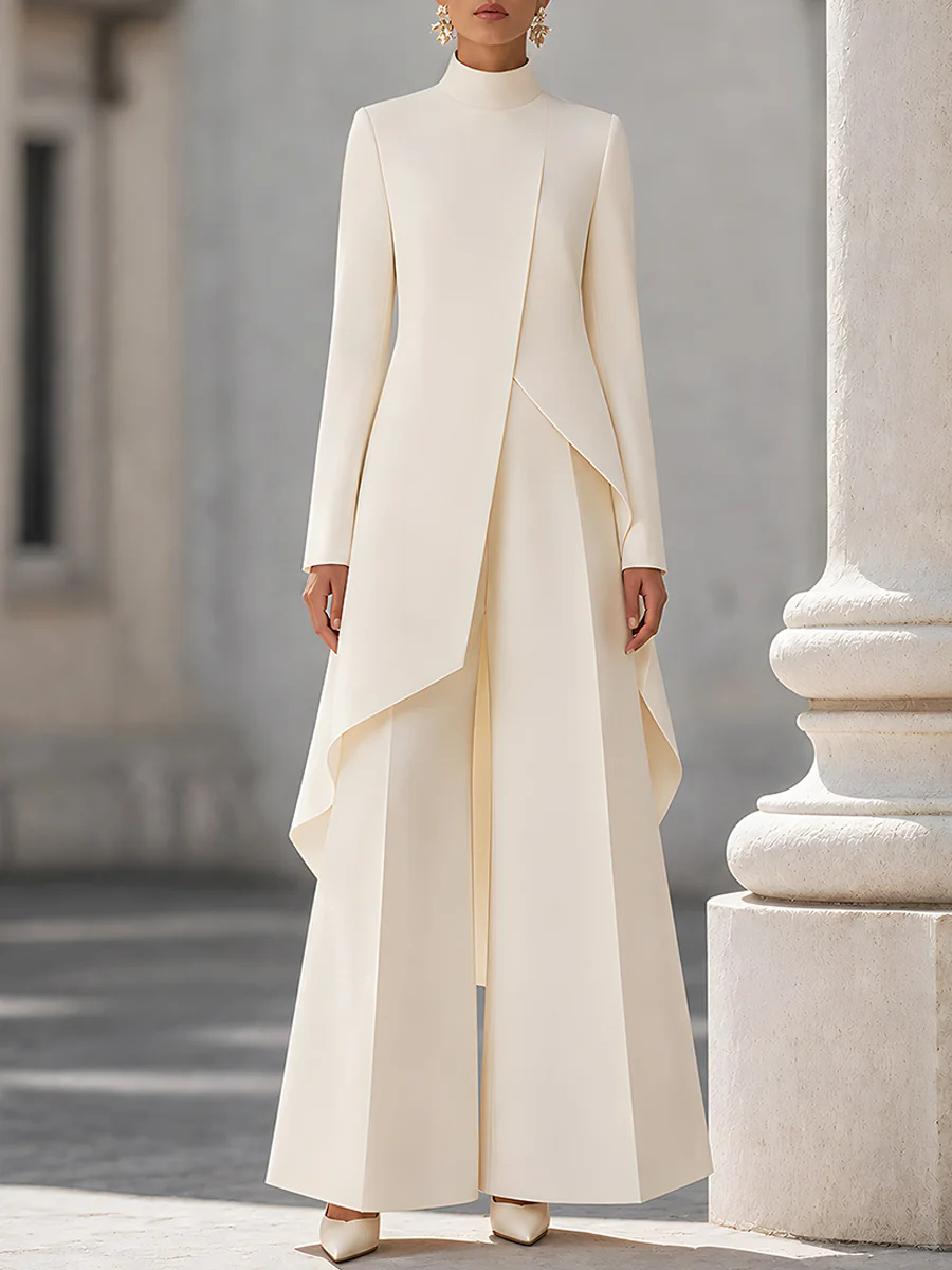 Women Formal Wear Set - Setelan Wanita Dua Potong: Atasan Lengan