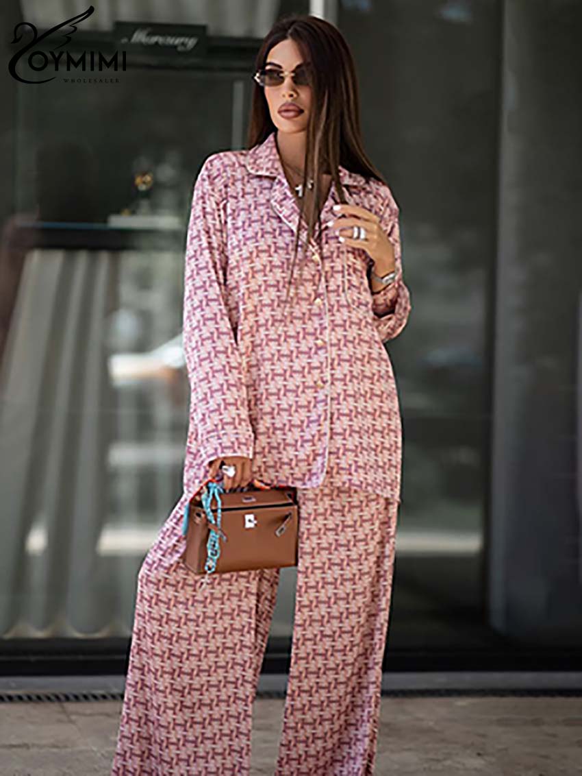 Women'S Formal Wear Suits - Oymimi Set kemeja wanita motif merah