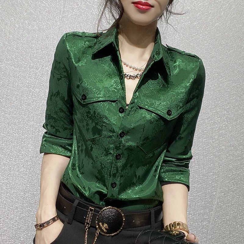 Blus lengan panjang penuh wani - Women'S Green Formal Wear ulasan dan harga