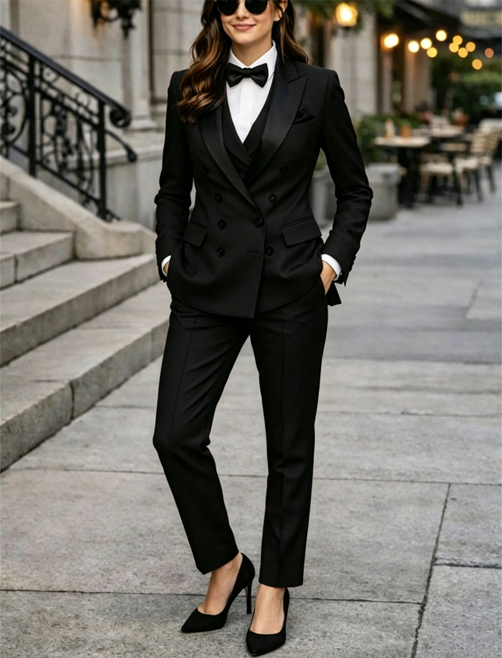 Setelan Wanita Double Breasted - Women Formal Wear Vest ulasan dan harga