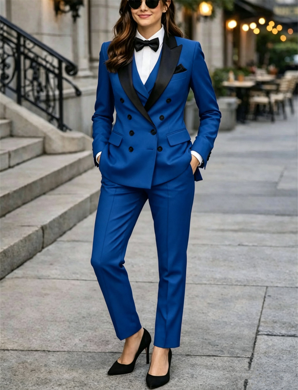 Setelan Wanita Double Breasted - Women Formal Wear Vest ulasan dan harga