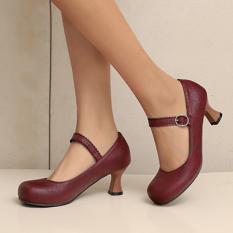 Sepatu Wanita Retro Mary Jane  - Women Formal Wear Shoes ulasan dan harga