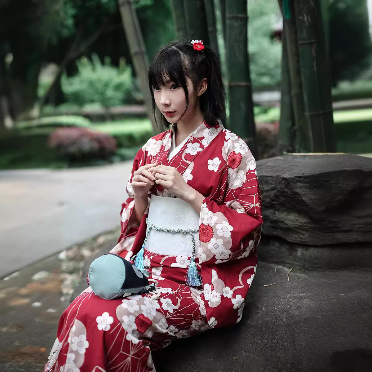 Kimono Yukata Jepang Merah Wan - Women'S Formal Traditional Wear ulasan dan harga