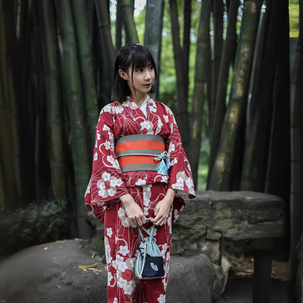 Kimono Yukata Jepang Merah Wan - Women'S Formal Traditional Wear ulasan dan harga