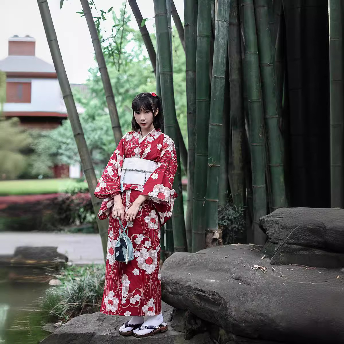 Kimono Yukata Jepang Merah Wan - Women'S Formal Traditional Wear ulasan dan harga