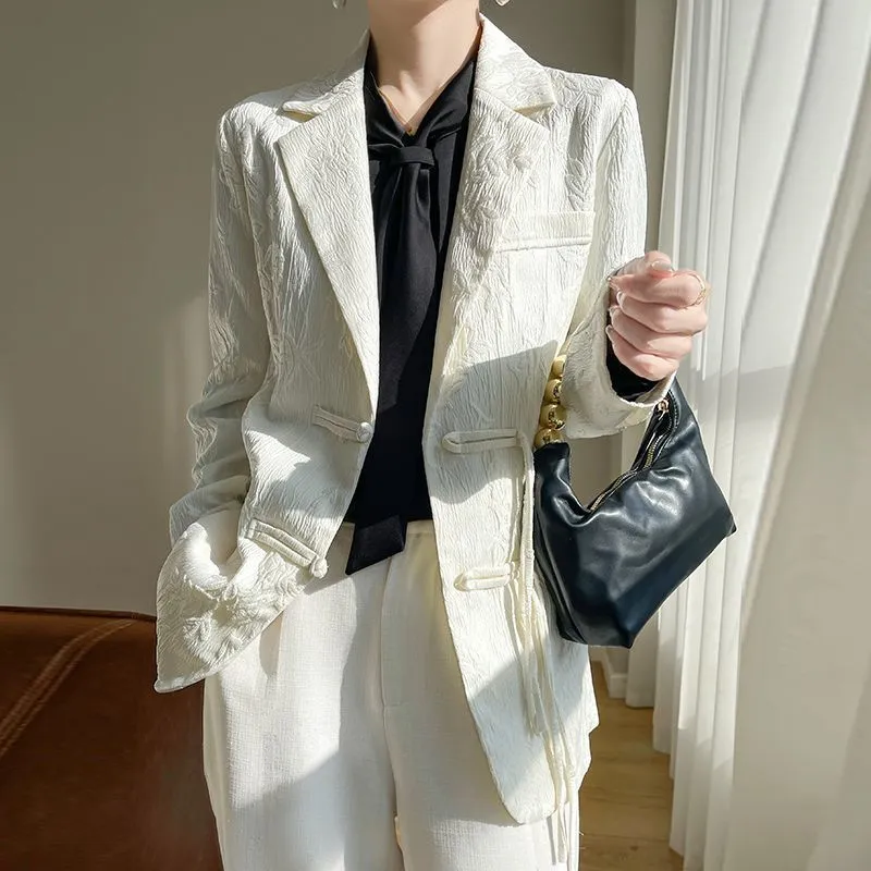 Jaket Blazer Wanita Putih Bert - Women Formal Wear Blazers ulasan dan harga