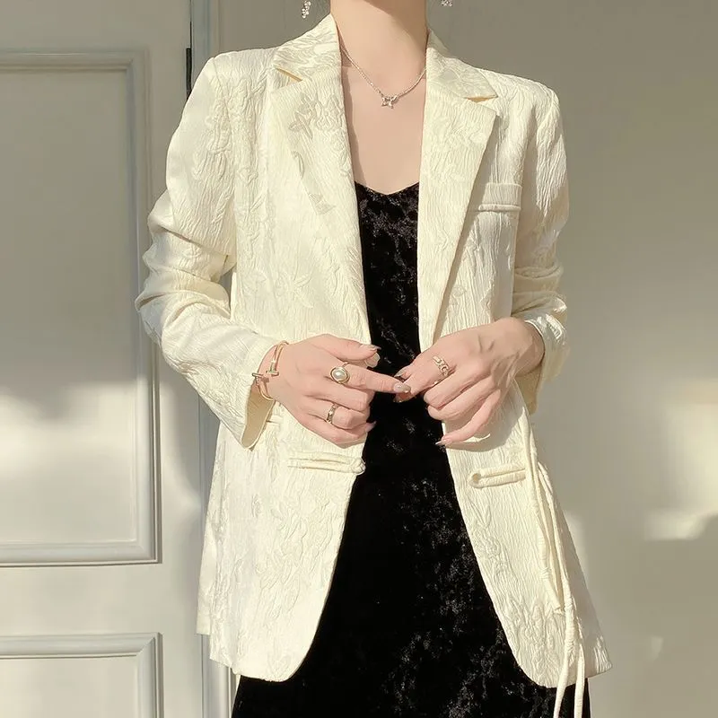Jaket Blazer Wanita Putih Bert - Women Formal Wear Blazers ulasan dan harga