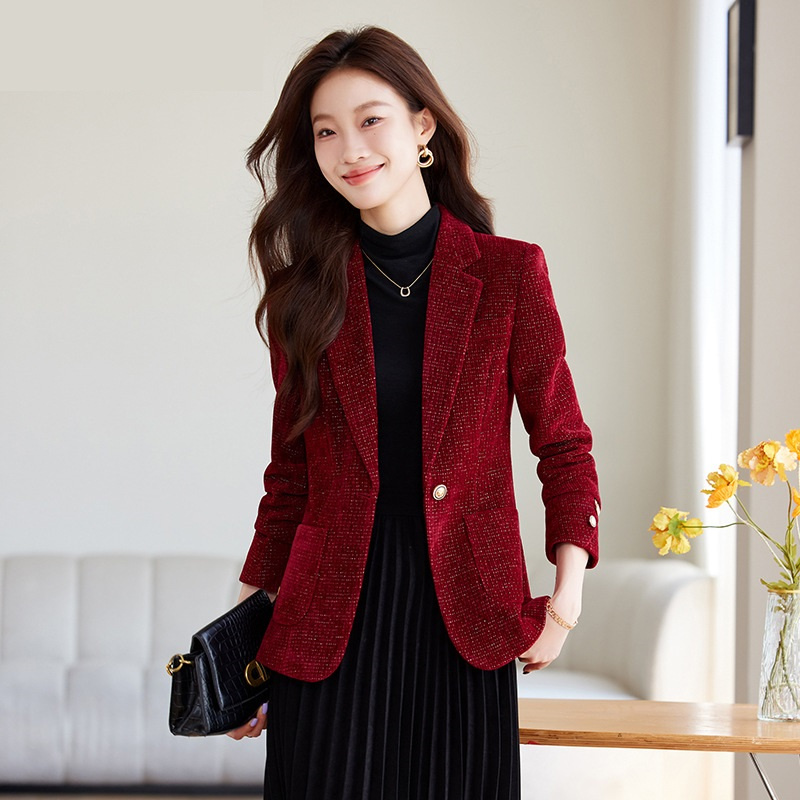 Jas Blazer Wanita Hitam Merah  - Women Formal Wear Blazers ulasan dan harga