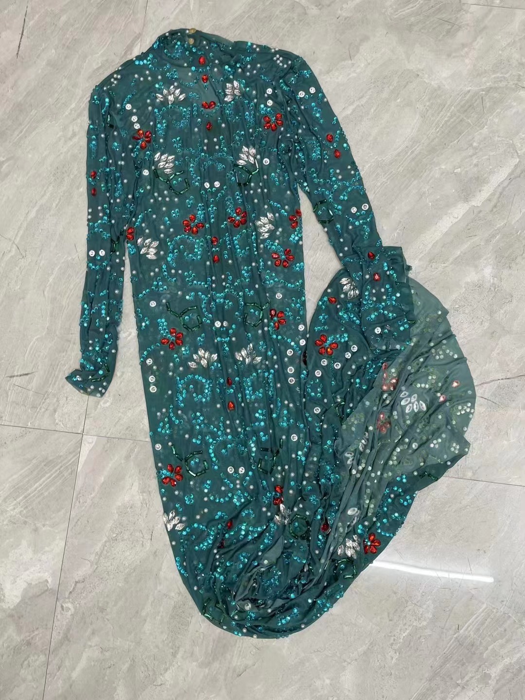 Gaun berlian imitasi merah bir - Women'S Green Formal Wear ulasan dan harga