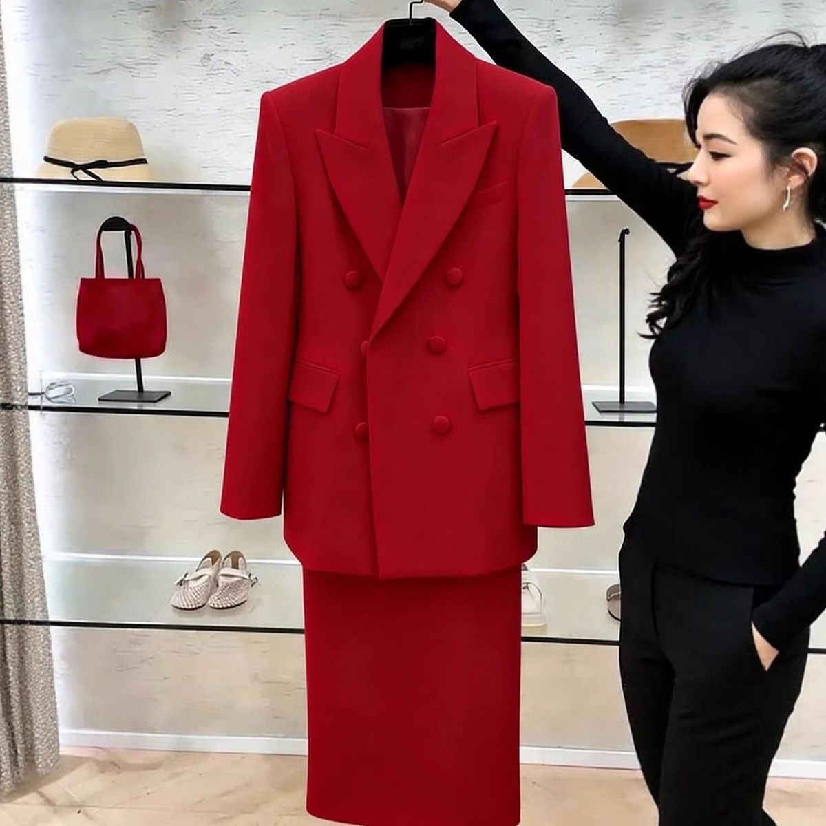 Setelan Jas Blazer Putih untuk - Women Formal Wear Set ulasan dan harga